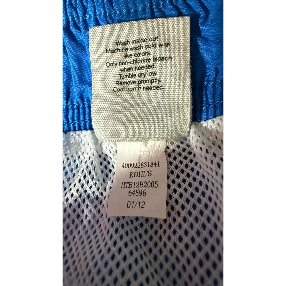 Hang Ten Boys XL18/20 Shark Print Swim Trunks Blue Board Shorts Mesh Lined Cargo